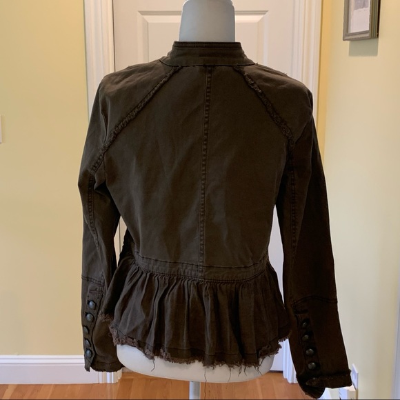 Free People Military Style Ruffled Peplum Jacket S - Picture 7 of 13